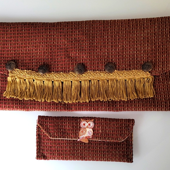 Large vintage clutch with a separate cards pocket, one of a kind. New. - Picture 1 of 3